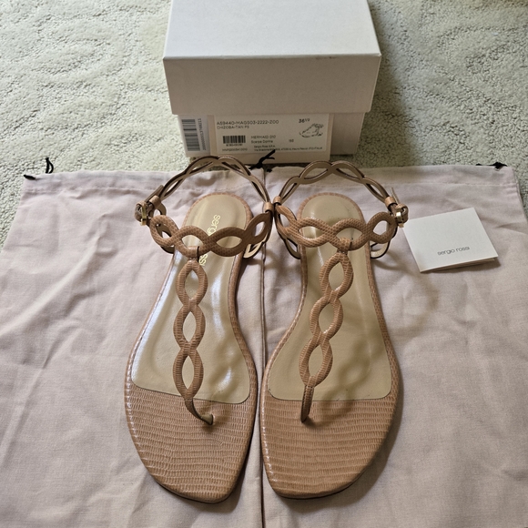 Sergio Rossi beige leather sandals